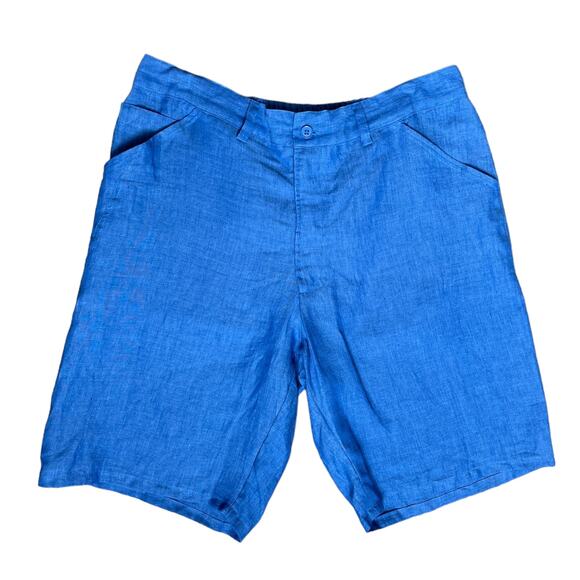 Angela Romano Amalfi 100% Linen High Rise Shorts Size XL - Picture 1 of 6